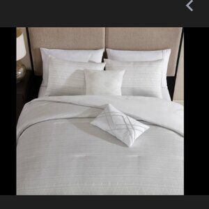 Tahari Home Grey Cotton Queen Duvet Cover